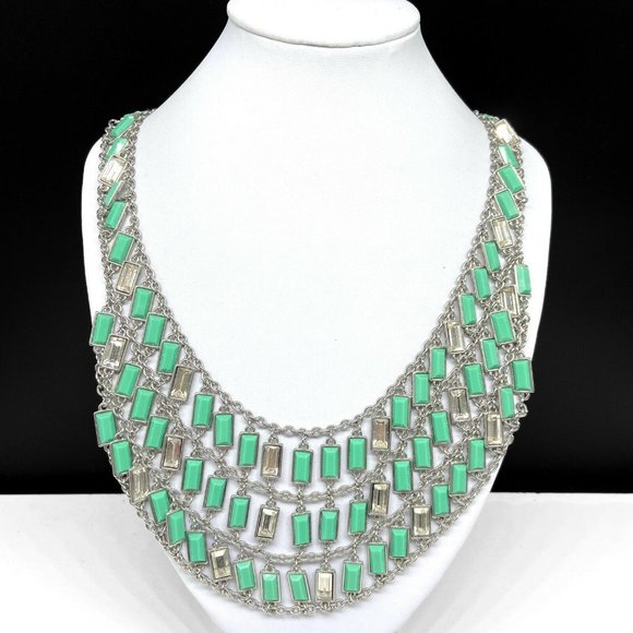 Banana Republic Jewelry - Banana Republic Rhinestone Mint Green Necklace